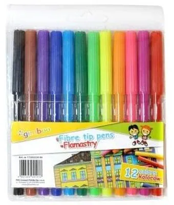 Image de Feutres Gimboo, 12 couleurs, pointe de 1 mm