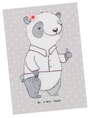Produktbild von Mr. & Mrs. Panda Postkarte Unternehmensberaterin Herz - Grau Pastell - Geschenk, Ansichtskarten, bildkarte, Grußkarte, Ansichtskarte, Postkarten