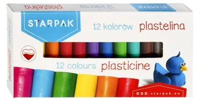 Productafbeelding van Plastiline klei, 12 kleuren, Starpak doos, schaal 1/40