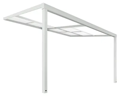 Produktbild von HOME DELUXE - Terrassenüberdachung SOLIS DELUXE - Weiß, 390 x 295 x 233 / 272 cm - inkl. Schiebedachfunktion - inkl. Hohlkammerplatten, Montagematererial I Pergola Überdachung Terrassendach
