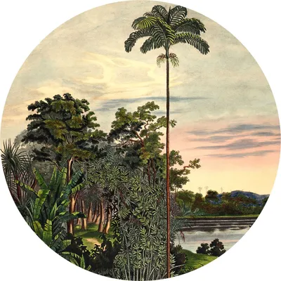 Obrázok produktu pre Komar samolepiaca okrúhla tapeta Vintage Landscape zelená - 611166 - Ø 125 cm
