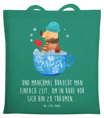Produktbild von Mr. & Mrs. Panda Tote Bag Nachtfalter Schaumbad - Mint - Geschenk, Stoffbeutel, einkaufstasche baumwolle, Bad, WC, Tasche, Lustige Sprüche, Jutebeutel, Ziele, Schultasche