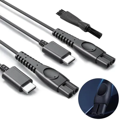 Produktbild von 2er Set Superer USB-Ladekabel 5V (USB-C) für Philips OneBlade & Body Trimmer – Kompatibel mit QP2824, QP2834, QP2734, QP2724, MG7962, S5889