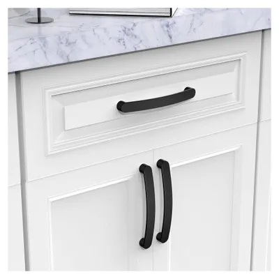 Produktbild von 10 Möbelgriffe 160mm Lochabstand Schrank- und Küchengriffe Schwarz
