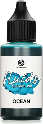 Produktbild von Octopus Fluids Alcohol Ink BLUE OCEAN, Alkoholtinte für Fluid Art und Resin, blau