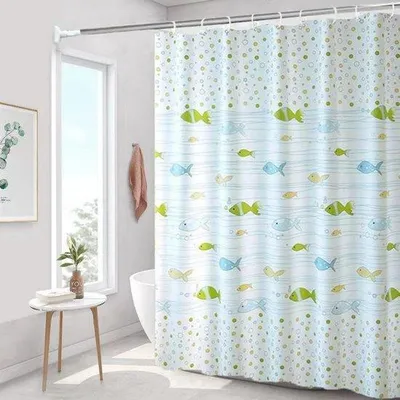 Obrázok produktu pre Vodovzdorná sprchová záves 180 x 200 cm s háčikom a 12 krúžkami