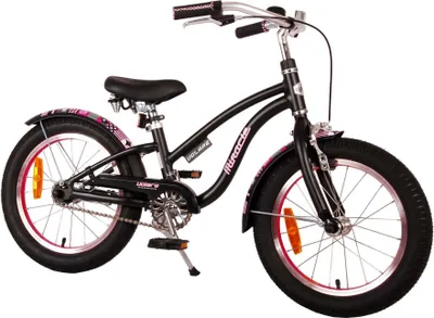 Produktbild von TPFSports Miracle Cruiser Kinderfahrrad - Mädchen - 16 Zoll - Rücktritt + Handbremse - Mattschwarz
