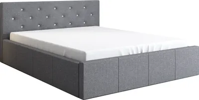 Produktbild von Polsterbett SOPHIA 160x200 mit Matratze und Bettkasten. Farbe: Grau.
