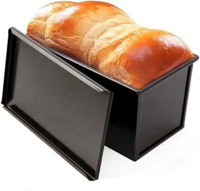 Obrázek produktu pro Forma na chléb s objemem 2,2 lb nepřilnavá forma na pečení z uhlíkové oceli - forma na pečení chleba černá