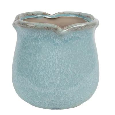 Image de Clayre & Eef Pot de fleurs intérieur Ø 12x12 cm Bleu Céramique