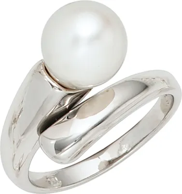 Produktbild von Ring Damenring Süßwasser Perle & Zirkonia weiß 925 Silber Perlenring Innenumfang 58mm  Ø18.5mm