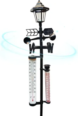 Produktbild von Solar-Wetterstation mit Thermometer und Windmesser