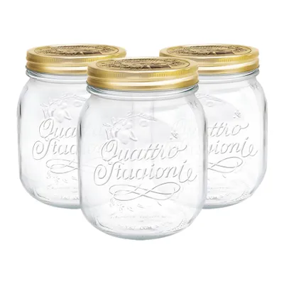 Produktbild von Bormioli Rocco Quattro Stagioni Glas Vorratsgläser - Traditionelle KÃ1/4che Lebensmittel Kanister mit Schraubdeckel - 700ml - Packung mit 3