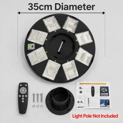 Immagine prodotto di Lampada da esterno a energia solare, a forma di UFO - Lampada da giardino - 35 cm - Sensore di movimento - Telecomando - Accensione/spegnimento automatico - Grado di protezione IP65 - LED
