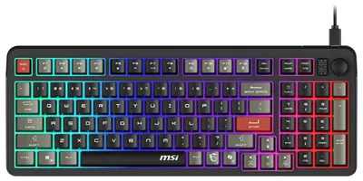 Image de Clavier de jeu MSI FORGE GK110, filaire, éclairage RGB, connexion USB, disposition AZERTY (compatible avec les claviers français et tchèques)
