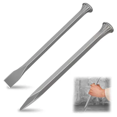 Meißel-Set 2-teilig, 25 cm, Kohlenstoffstahl, Flach- und Spitzmeißel
