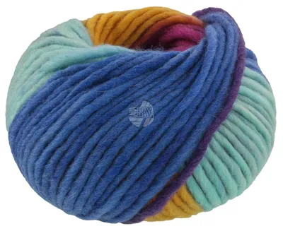 Produktbild von Lana Grossa FELTRO ARCO 50 g modernes Filzgarn 50 m Farbe 445 - Orchidee/Goldgelb/Mint/Royal/Dunkelviolett