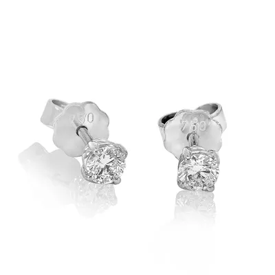 Produktbild von Brillant Diamant Ohrstecker Paar 750/- Weißgold 18 Karat Gold 0,42 ct G/VS1
