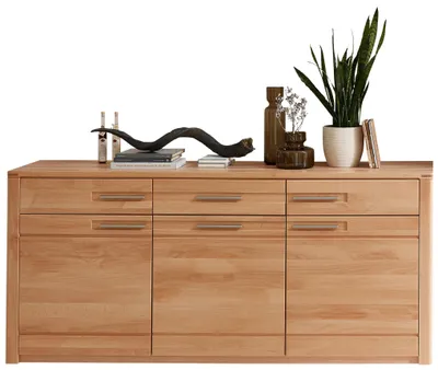 Produktbild von InnoStyle Sideboard NATURE ONE Front Kernbuche Massivholz - 3-türig - 190 cm Braun 190x45x86 cm