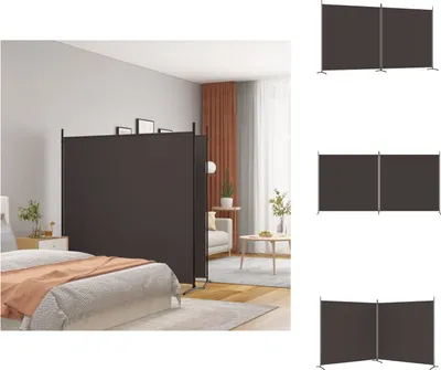 Image de vidaXL Paravent brun 2 pièces 348x180 cm Tissu - Séparation de pièce