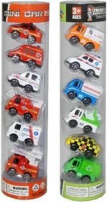 Zdjęcie produktu dla Pojazdy w tubie, 6 sztuk MIX (Zabawki, Pojazdy)