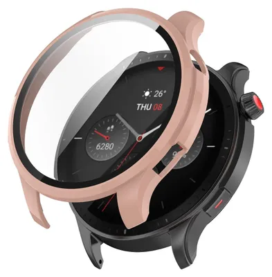Produktbild von Für Amazfit GTR 4 Schutzhülle PC / gehärtetes Glas Rosa Schutz Case Cover Hülle