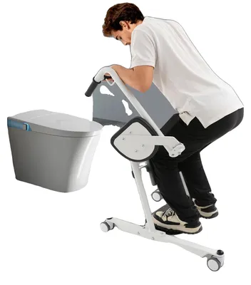 Produktbild von Patientenlifter, Tragfähigkeit 130 kg, Abmessungen 81 x 57 x 95,5 cm, Sitzhöhe 83 cm, Bodenhöhe 12 cm, 4 Räder