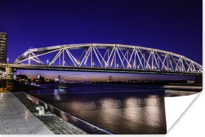 Produktbild von MuchoWow® Poster Nijmegen - Brücke - Nacht 60x40 cm - Schlafzimmerdekoration