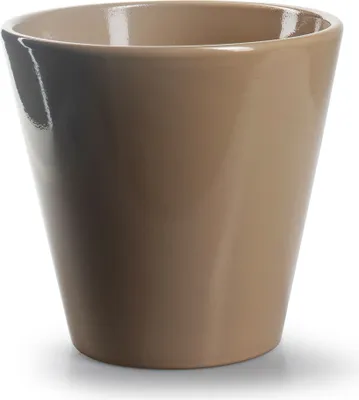 Produktbild von Blumenübertopf "Isadora" aus Keramik Übertopf Übertopf – Blumenübertopf Keramik - Ø 18 cm / H 17,5 cm - Farbe Taupe konisch -