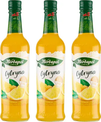Immagine prodotto di Herbapol Sciroppo al limone 3x 420 ml - Sciroppo per bevande all'acqua Sciroppo alla frutta Vitamina C