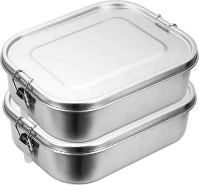 Produktbild von Jiubiaz 2*800ml Brotdose ohne Plastik BPA frei brotdose edelstahl Edelstahl Lunchbox