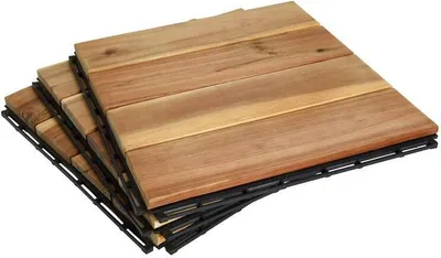 Produktbild von Terrassenfliesen Holzfliesen Stecksystem 30x30cm Balkonfliesen Holzboden Fliesen