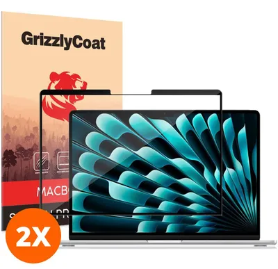 Produktbild von GrizzlyCoat Premium Schutzfolie für MacBook Air 13 Zoll (2022-2026) – Kompatibel mit Hüllen (2er-Pack)