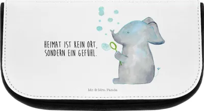 Produktbild von Mr. & Mrs. Panda Make-Up Tasche Elefant Seifenblasen - Weiß - Geschenk, Liebe, kulturtäschchen, Liebesspruch, Necessaire, Kulturbeutel, Kosmetiktasche, Elefanten, Heimat