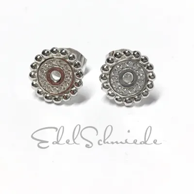 Produktbild von Edelschmiede925 runde Ohrstecker in 925 Silber mit Zirkonia