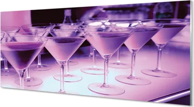 Produktbild von Glasbilder 125x50 Wandkunst Cocktails in Gläsern