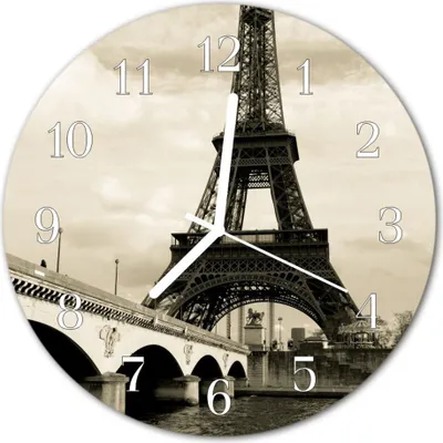 Produktbild von Glasuhr Wanduhr Küchenuhr Echt-Glas 30fi cm Paris grau