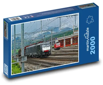 Zdjęcie produktu dla Puzzle 2000 Kolej - pociągi na torach - martinpuzzle