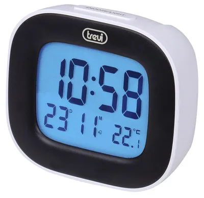 Digitalwecker mit LCD, Thermometer, Kalender, Snooze, Weiß
