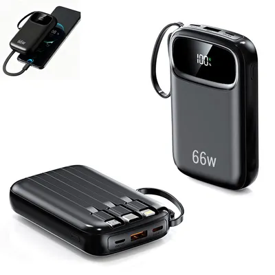 Produktbild von Powerbanks,Kleines tragbares Ladegerät mit integriertem USB-C-Kabel für die iPhone 16/15-Serie,10000 mAh,66 W,schnelles Aufladen,kompakte Powerbank