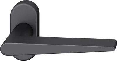 Produktbild von FSB Rahmentürdrücker 09 1005 Hochhaltefeder B ovale Rosette Aluminium schwarz