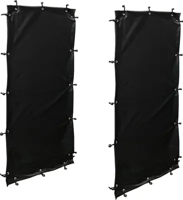 Produktbild von Wetterschutz Set Seitlich 66 x 148 cm, 2 Seiten für Kaminholzregal T/H 70 x 185 cm, Polyester Schwarz