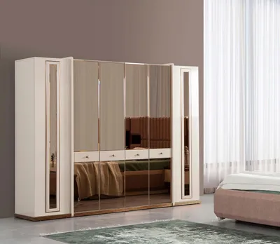 Image de Armoire à six portes Armoire Beige Armoires Meubles Bois Vestiaire