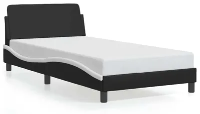 Obrázek produktu pro Rám postele vidaXL "Dover", černý a bílý, 100x190 cm, umělá kůže