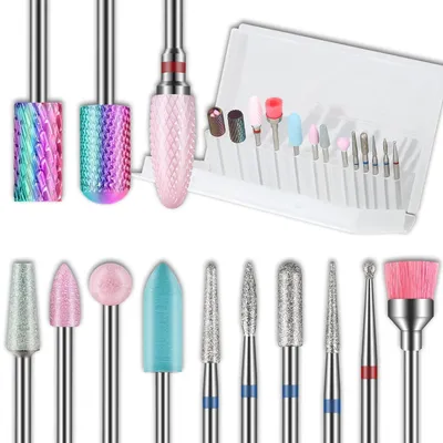Produktbild von Nagelbohrer Bits Set 13 Stück 3/32 Zoll Wolframkarbid für Maniküre Pediküre