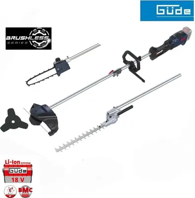 Produktbild von Güde Multifunktionswerkzeug 18V Freischneider Trimmer Heckenschere Astkettensäge 4in1