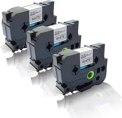 Produktbild von Print-Klex 3x Schriftband kompatibel kompatibel mit Bother TZE-251 P-Touch D 600 VP P-Touch E 500 VP P-Touch E 550 W VP TZ251 laminiert TZ-251 24 mm x 8 m