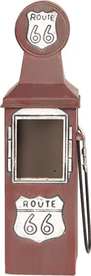 Zdjęcie produktu dla Stojak na wino Clayre & Eef 10x10x34 cm brązowy żelazny Route 66