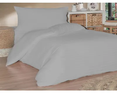 Image de Lin satin rayé 140x220, 70x90cm gris
