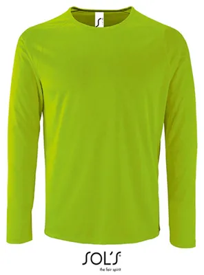 Produktbild von SOLs 02071 | Herren Long-Sleeve Sports T-Shirt Sporty - Farbe: Neon Green - Größe: L